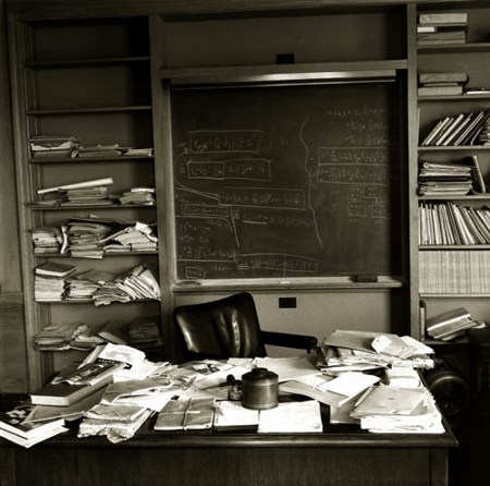 Einsteins desk  the day he passed away....